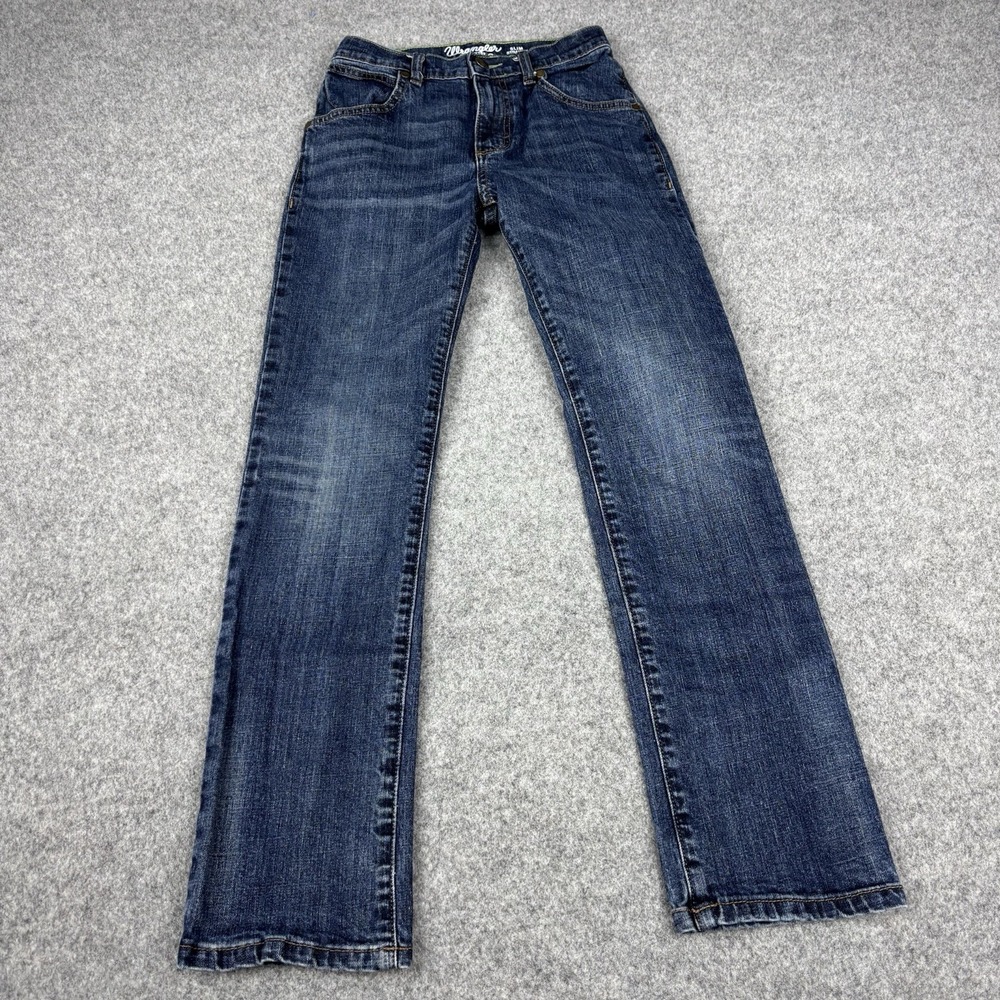Wrangler Retro Jeans‎ Boys 14 Slim Dark Wash Slim Straight Western Cowboy Denim